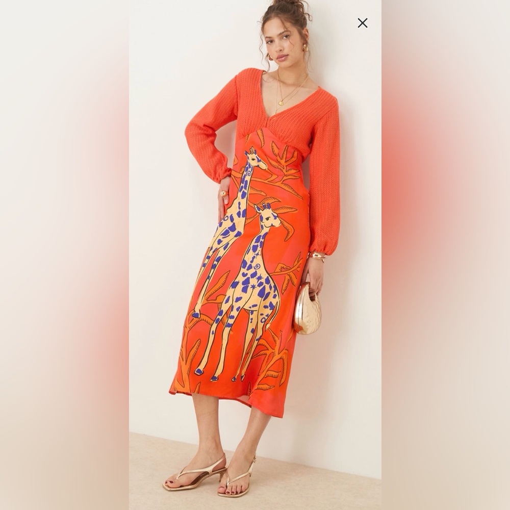 Never Fully Dressed Giraffe print Emma dress, size 10